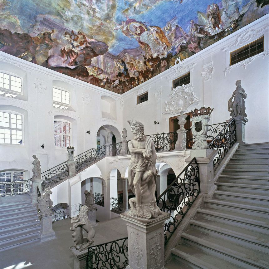 Photo: Staatliche Schlösser und Gärten Baden-Württemberg, Arnim Weischer Meersburg New Palace, staircase