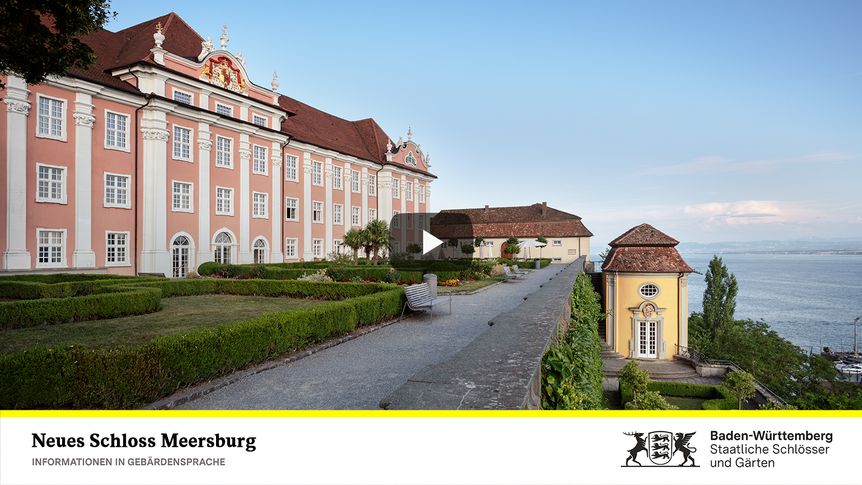  Startbildschirm des Filmes "Neues Schloss Meersburg: Informationen in Gebärdensprache"