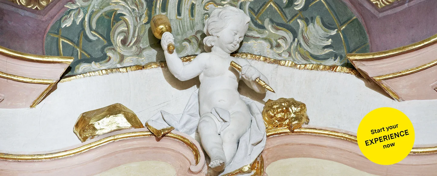 Motiv: Staaliche Schlösser und Gärten Baden-Württemberg, Illustration: JUNG:Kommunikation GmbH Meersburg New Palace, advertising banner for the app "Monument BW"